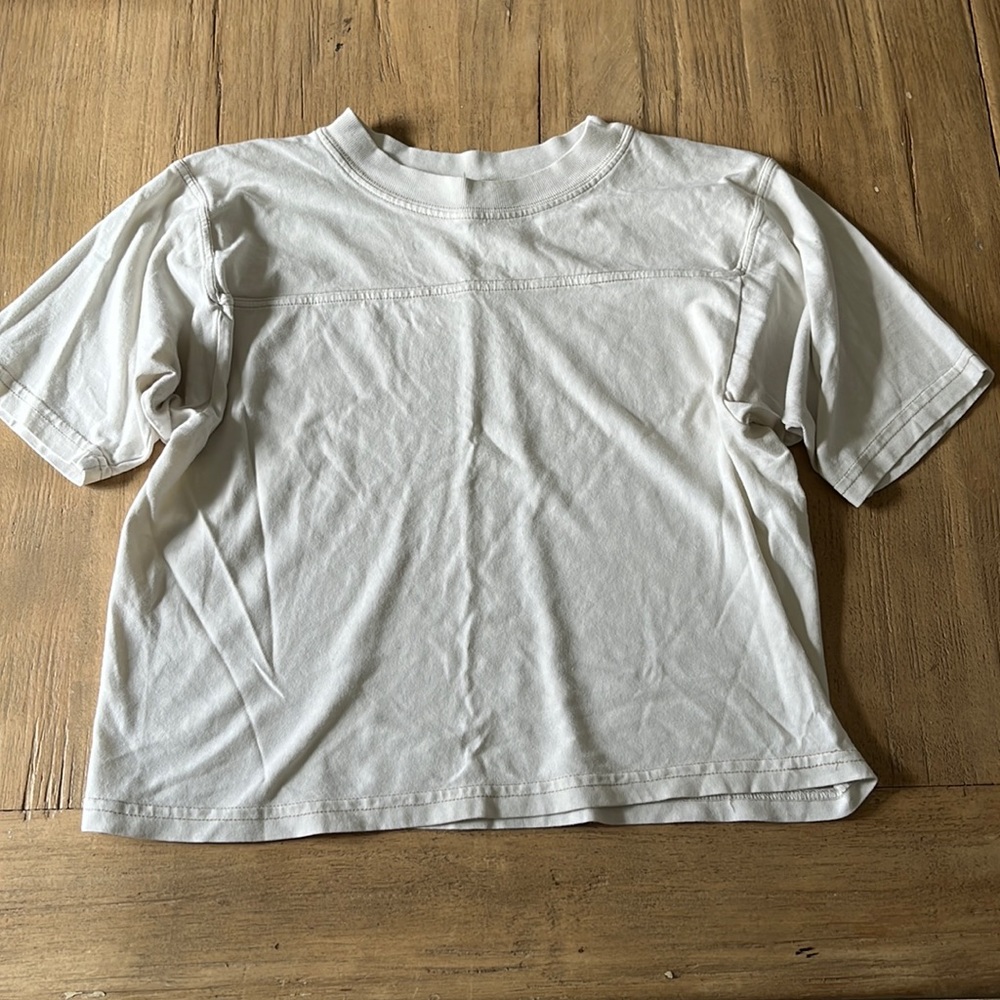 Urban Renewal cream stitched tee by Urban Outfitters, size S